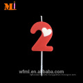 Well-known Supplier 100% Paraffin Wax Pure Red Numeric Fashion Birthday Candle With White Heart